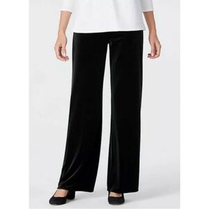 J. Jill Wearever Collection Black Wide Leg Velvet Elastic Waist Pants Size Large